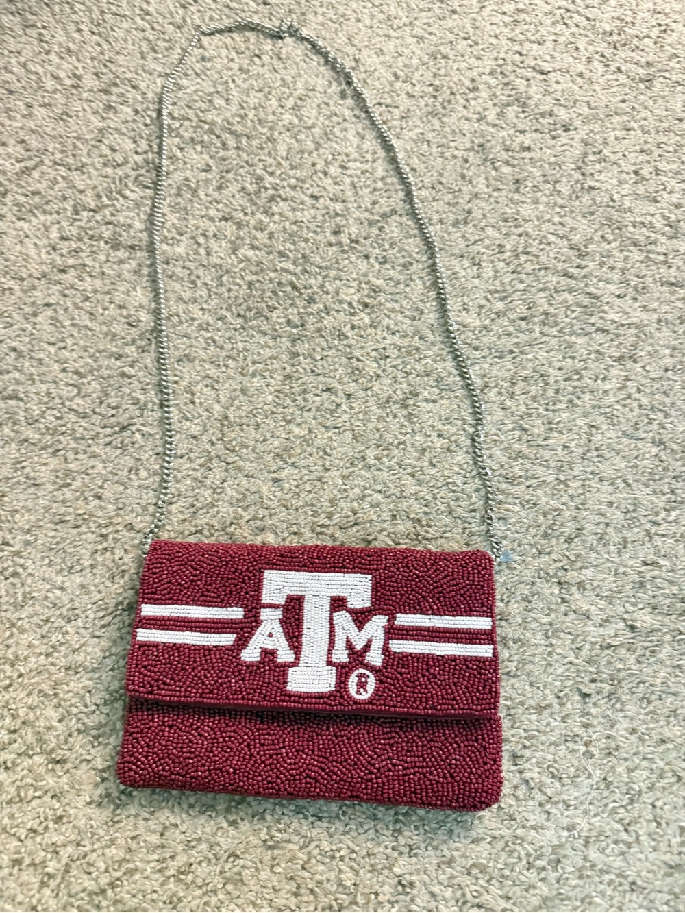 Texas A&M Maroon Beaded Crossbody Bag